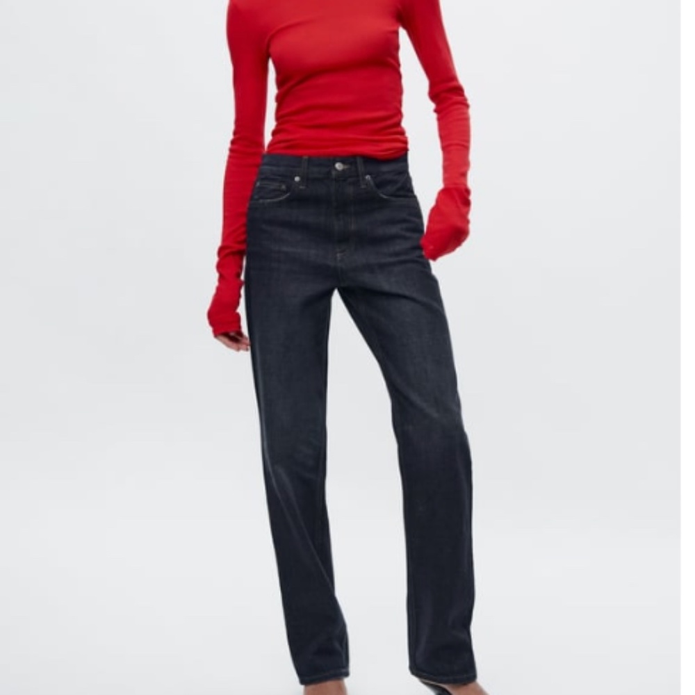 ZARA RELAXED MID WAIST JEANS ZW COLLECTION NWT